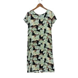 REYN SPOONER Vintage Hawaiian Dress Tropical Leaf Print Long